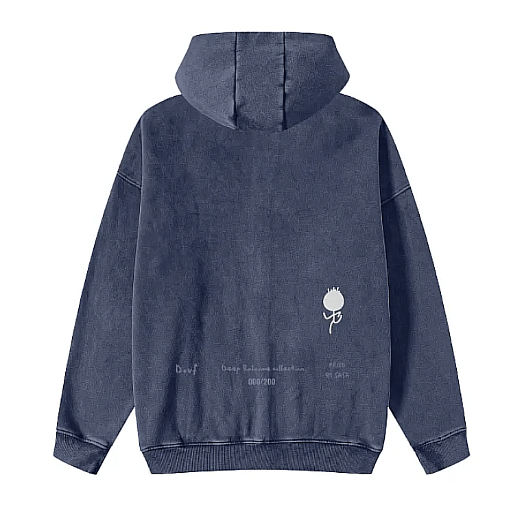 ACID WASHED DOUBLE ZIP BLUE - Douf