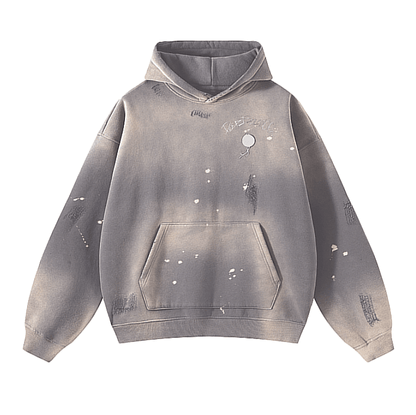 BALANCED WASHED GREY HOODIE - Douf