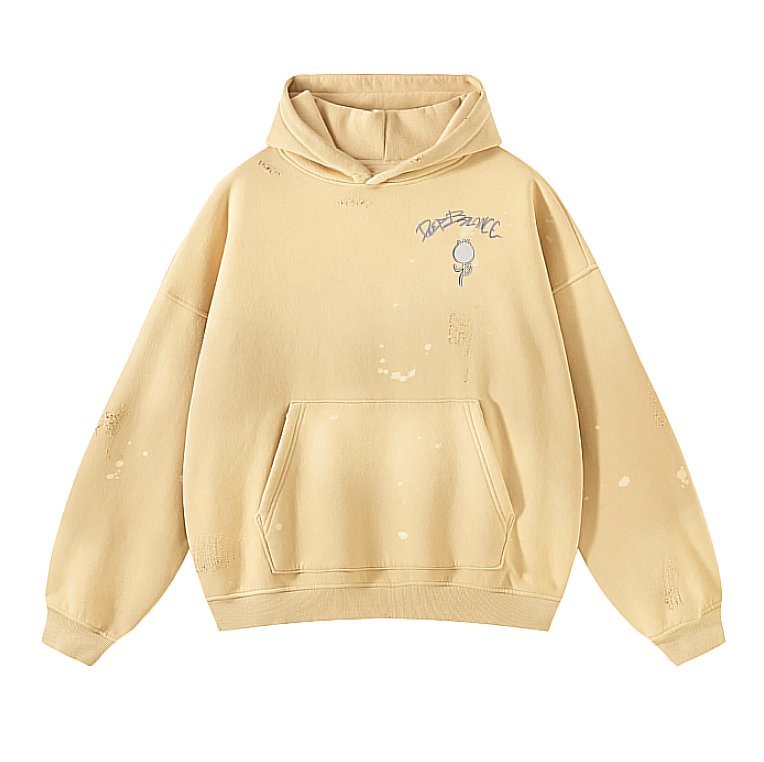 BALANCED WASHED YELLOW HOODIE - Douf