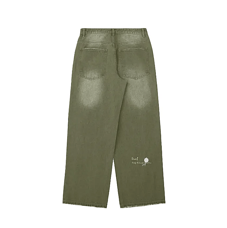 GREEN WASHED PANTS - Douf