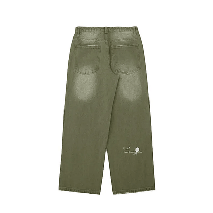 GREEN WASHED PANTS - Douf