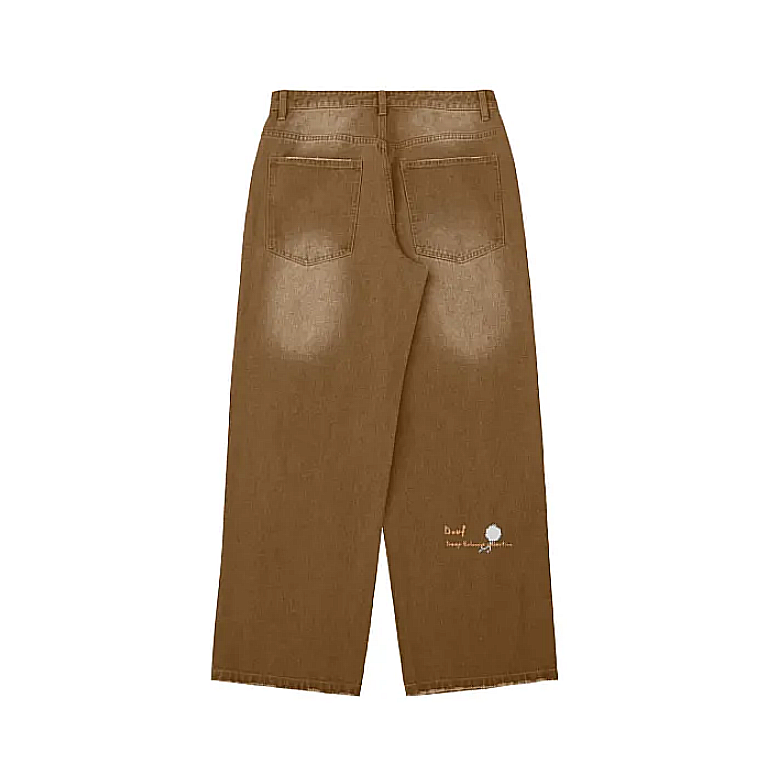 BROWN WASHED PANTS - Douf