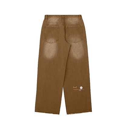 BROWN WASHED PANTS - Douf