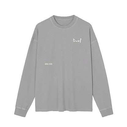 "THE ACT" STONE WASH GRAY TEE - Douf