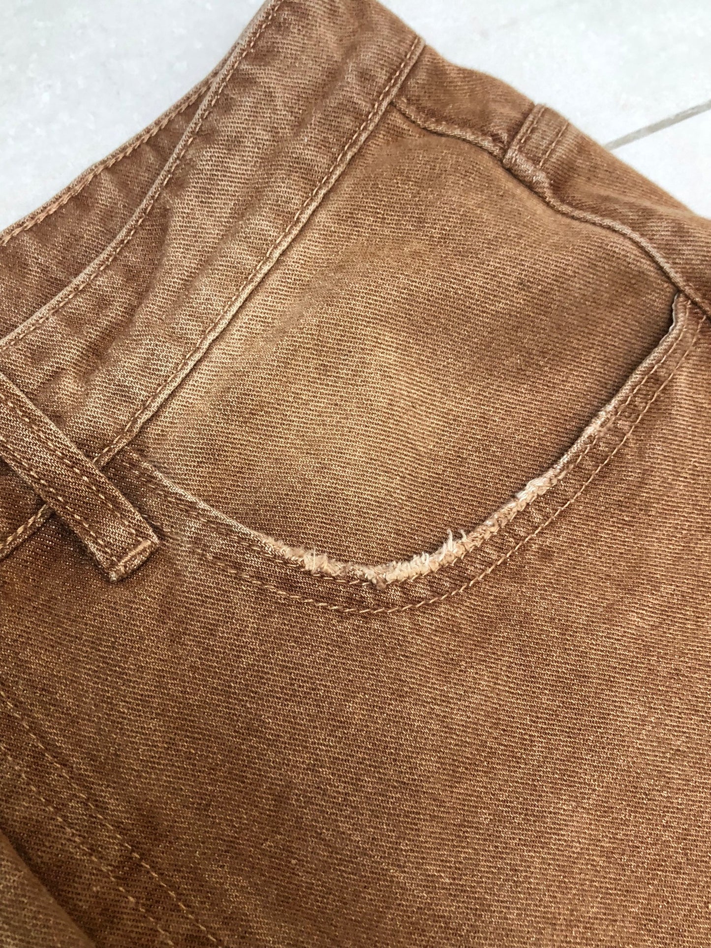 BROWN WASHED PANTS - Douf