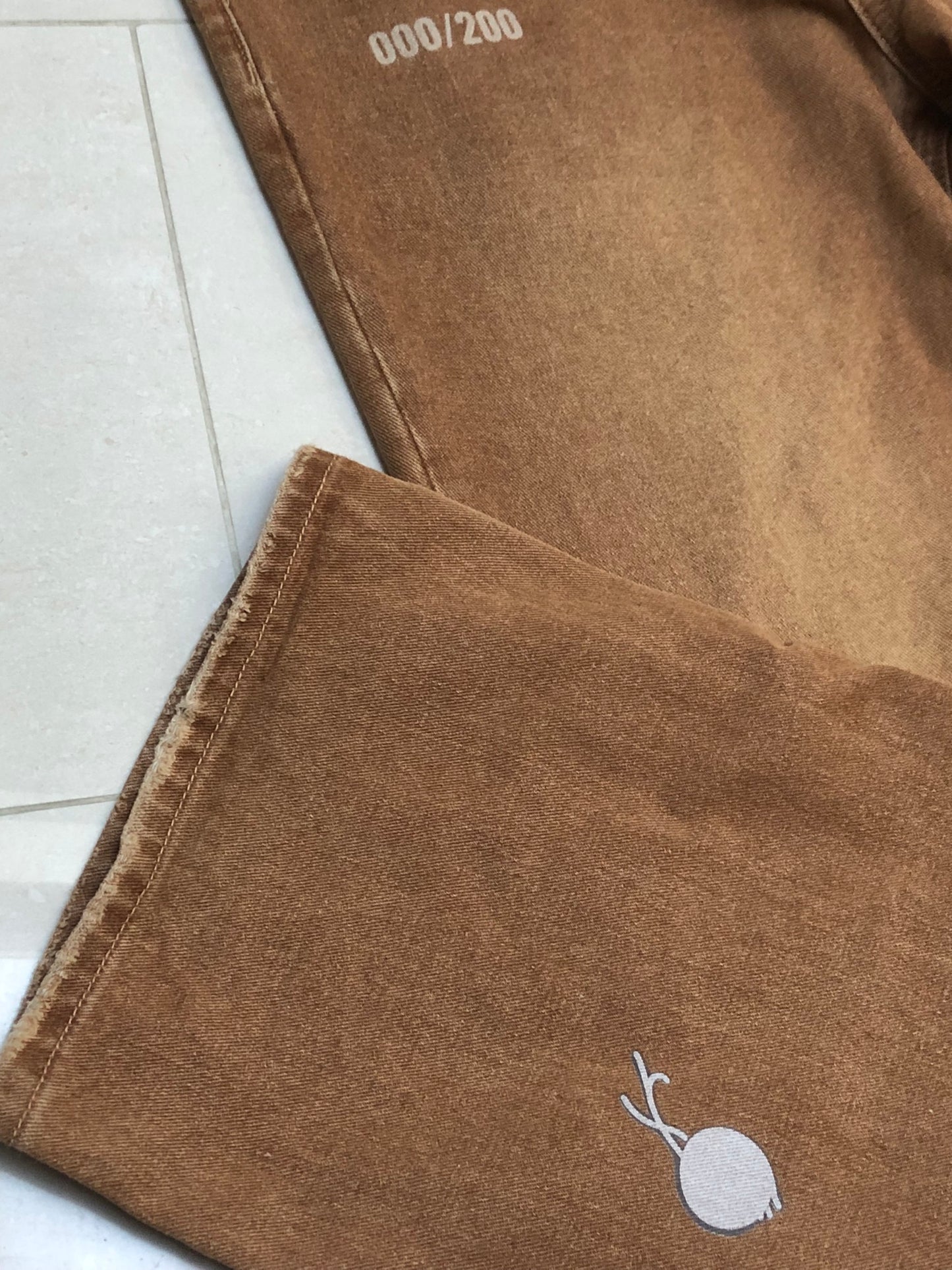 BROWN WASHED PANTS - Douf