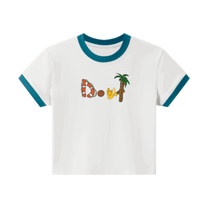 HIGH VIBES CROP-TOP BLUE